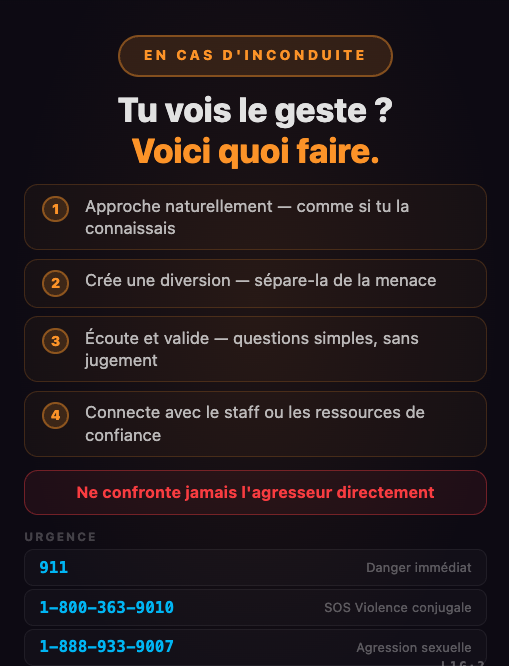 Le signal d'appel à l'aide — quoi faire